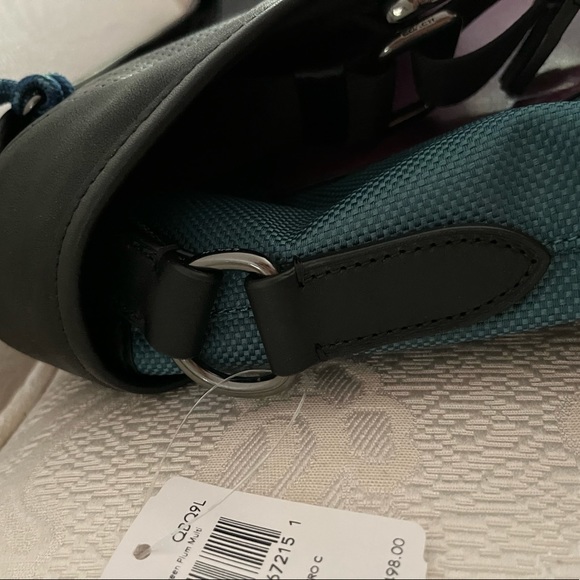 Coach black and purple messenger retro bag and sea green canvas. NWT - Picture 14 of 16
